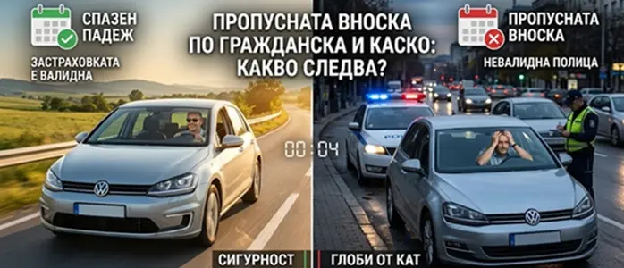 Пропусната вноска по Гражданска и Каско: Срокове и Глоби